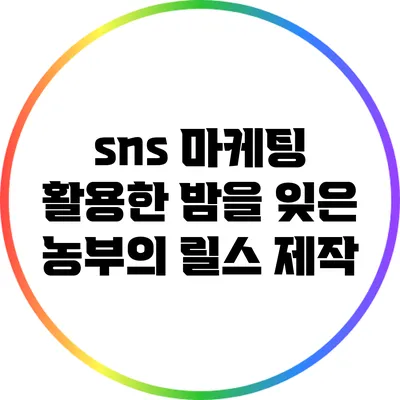 sns 마케팅 활용한 밤을 잊은 농부의 릴스 제작