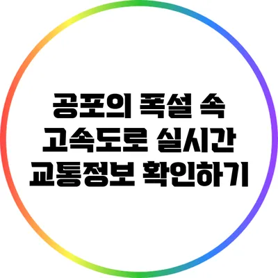공포의 폭설 속 고속도로 실시간 교통정보 확인하기
