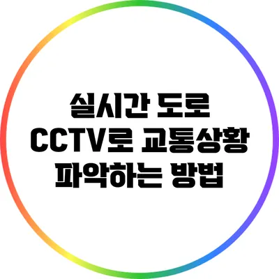 실시간 도로 CCTV로 교통상황 파악하는 방법