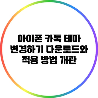 아이폰 카톡 테마 변경하기: 다운로드와 적용 방법 개관