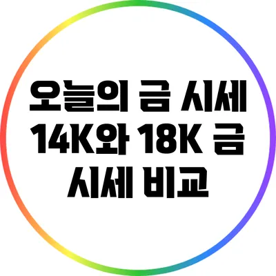 오늘의 금 시세: 14K와 18K 금 시세 비교