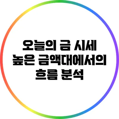 오늘의 금 시세: 높은 금액대에서의 흐름 분석