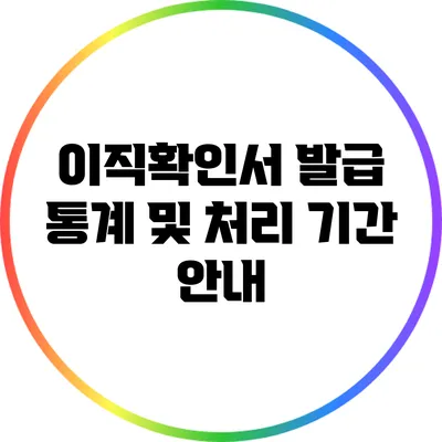 이직확인서 발급 통계 및 처리 기간 안내