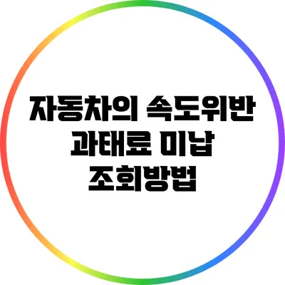 자동차의 속도위반 과태료 미납 조회방법