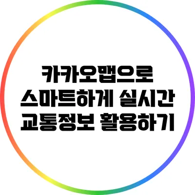 카카오맵으로 스마트하게 실시간 교통정보 활용하기