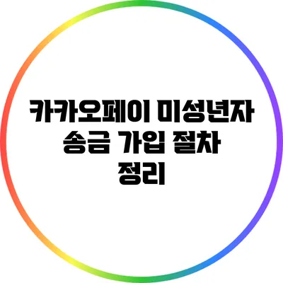 카카오페이 미성년자 송금 가입 절차 정리