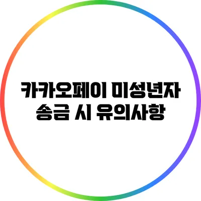 카카오페이 미성년자 송금 시 유의사항