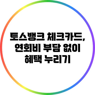 토스뱅크 체크카드, 연회비 부담 없이 혜택 누리기