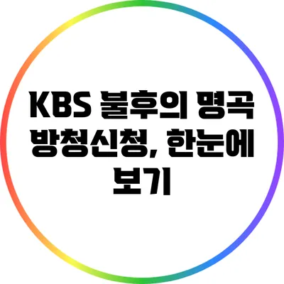 KBS 불후의 명곡 방청신청, 한눈에 보기