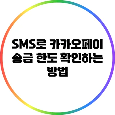 SMS로 카카오페이 송금 한도 확인하는 방법