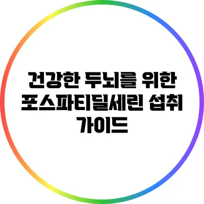건강한 두뇌를 위한 포스파티딜세린 섭취 가이드