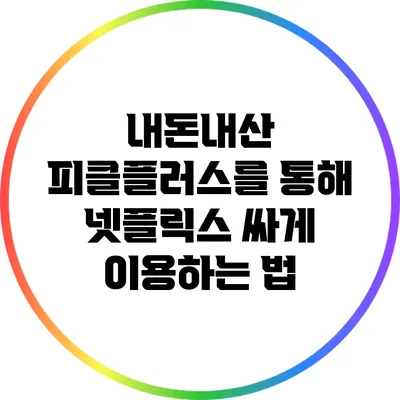 내돈내산: 피클플러스를 통해 넷플릭스 싸게 이용하는 법