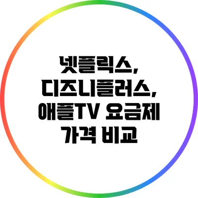 넷플릭스, 디즈니플러스, 애플TV 요금제 가격 비교