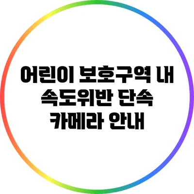 어린이 보호구역 내 속도위반 단속 카메라 안내