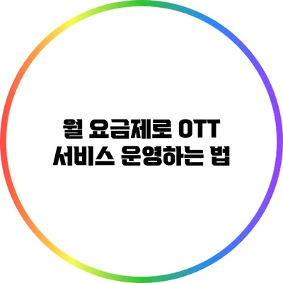 월 요금제로 OTT 서비스 운영하는 법