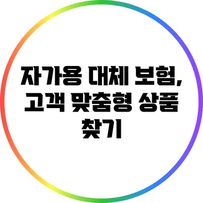 자가용 대체 보험, 고객 맞춤형 상품 찾기