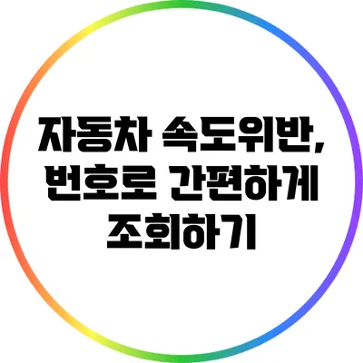 자동차 속도위반, 번호로 간편하게 조회하기