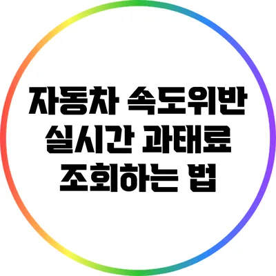 자동차 속도위반 실시간 과태료 조회하는 법