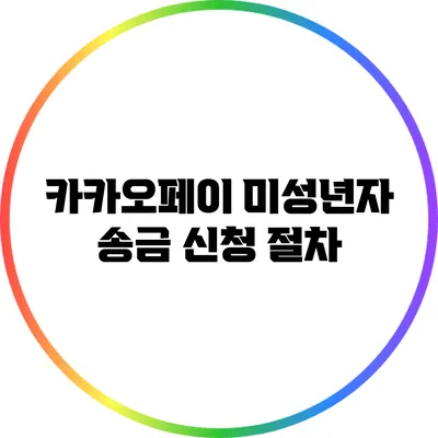카카오페이 미성년자 송금 신청 절차