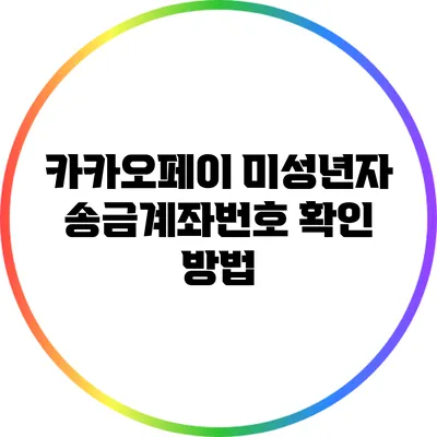 카카오페이 미성년자 송금계좌번호 확인 방법