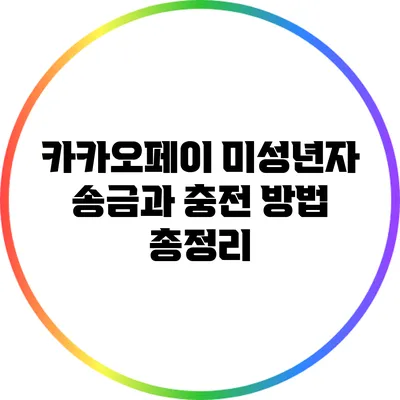 카카오페이 미성년자 송금과 충전 방법 총정리