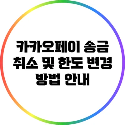 카카오페이 송금 취소 및 한도 변경 방법 안내