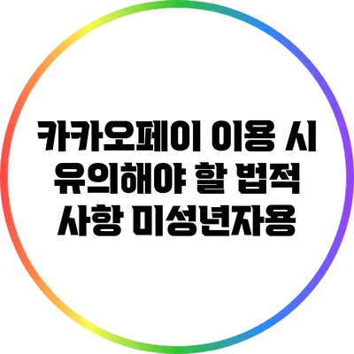 카카오페이 이용 시 유의해야 할 법적 사항: 미성년자용