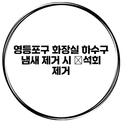 영등포구 화장실 하수구 냄새 제거 시 必석회 제거