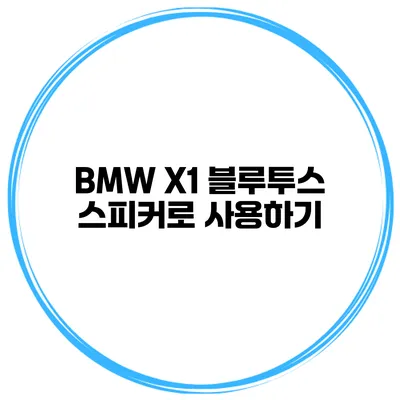 BMW X1 블루투스 스피커로 사용하기