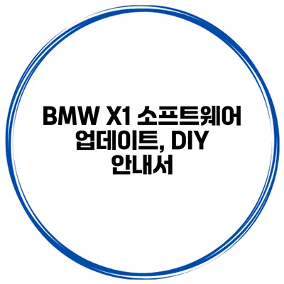BMW X1 소프트웨어 업데이트, DIY 안내서