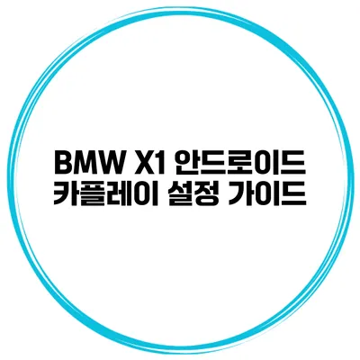 BMW X1 안드로이드 카플레이 설정 가이드