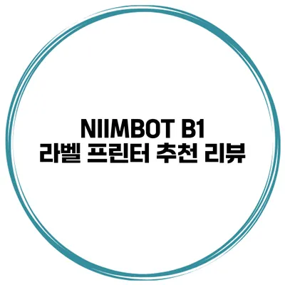 NIIMBOT B1 라벨 프린터 추천 리뷰