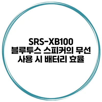 SRS-XB100 블루투스 스피커의 무선 사용 시 배터리 효율
