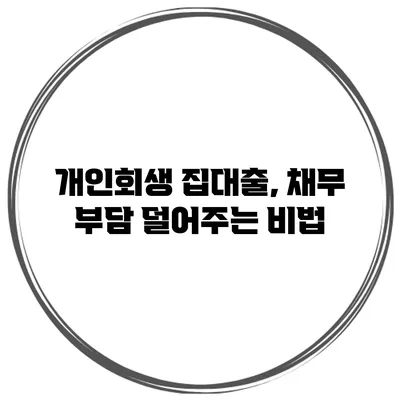 개인회생 집대출, 채무 부담 덜어주는 비법