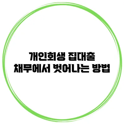 개인회생 집대출 채무에서 벗어나는 방법