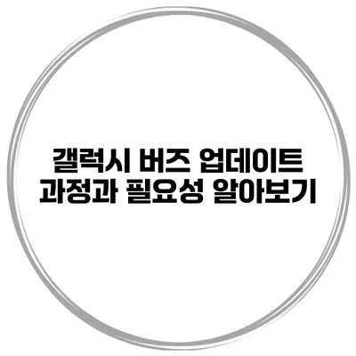 갤럭시 버즈 업데이트 과정과 필요성 알아보기
