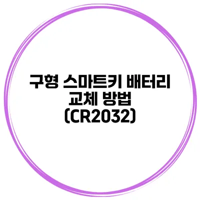 구형 스마트키 배터리 교체 방법 (CR2032)