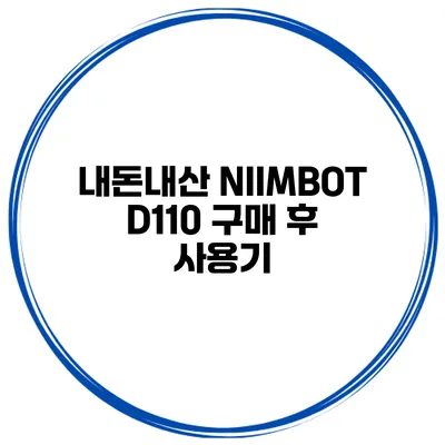 내돈내산 NIIMBOT D110 구매 후 사용기