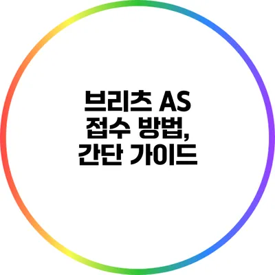 브리츠 AS 접수 방법, 간단 가이드