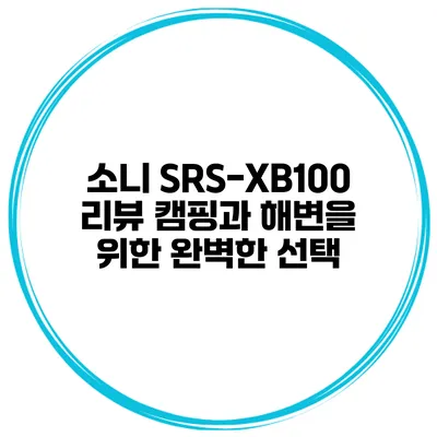 소니 SRS-XB100 리뷰 캠핑과 해변을 위한 완벽한 선택