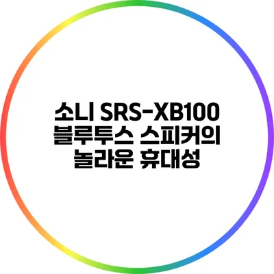 소니 SRS-XB100 블루투스 스피커의 놀라운 휴대성