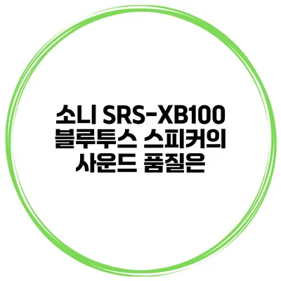 소니 SRS-XB100 블루투스 스피커의 사운드 품질은?
